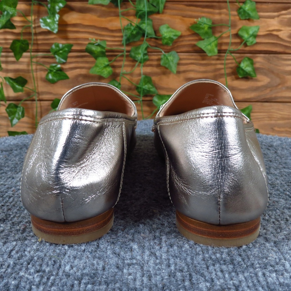 Coach Hanna Women Loafer Size 8 Professional Casual Metallic Silver Leather - Picture 5 of 9